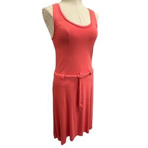 Small Gap Coral Jersey Knit Dress Soft Sleeveless Tie Waist